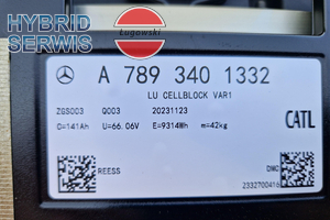 Bateria Mercedes EQS 111.8kWh 282Ah 396V A7893405129 A7893400527 A7893408422 4