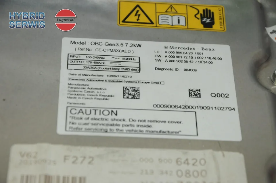 Ładowarka OBC on board charger Mercedes W205 W213 W253 plug-in 0009006420