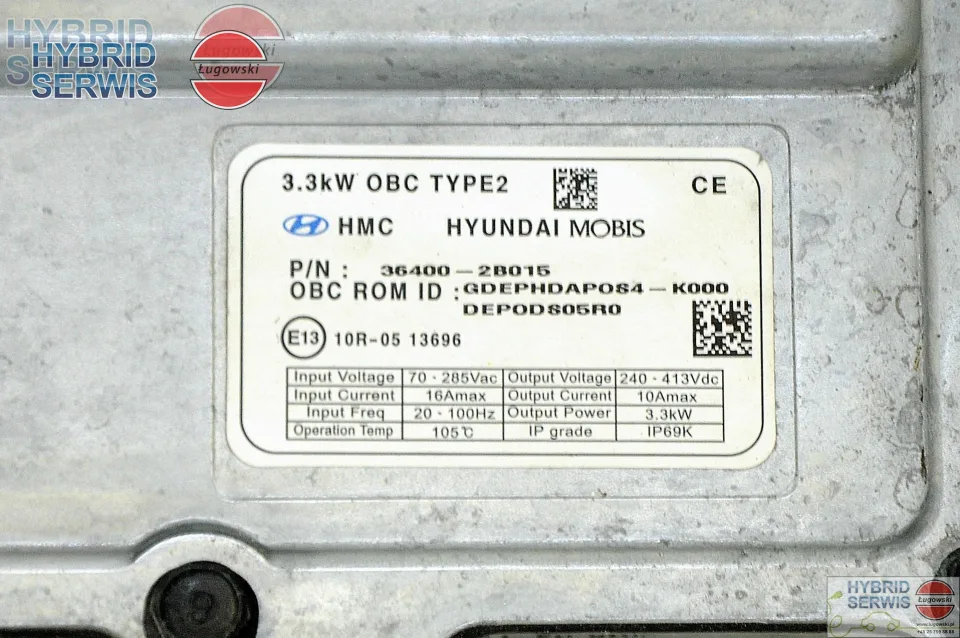 Ładowarka on board charger OBC Type2 Hyundai Ioniq plug-in Kia Niro 2016-2020 364002b0053