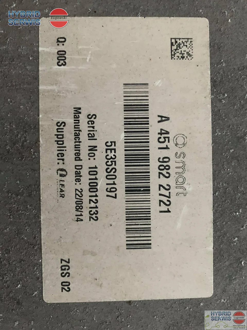 Ładowarka Smart ForTwo 451 3kW N834