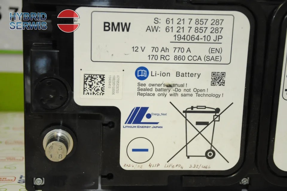 Akumulator Li-ion BMW Mpower 12V 70Ah 860A CCA 8047220 naprawa