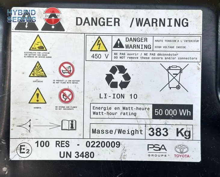 Akumulator trakcyjny bateria HV PSA 50kWh 450V Vivaro ProAce 9845650780