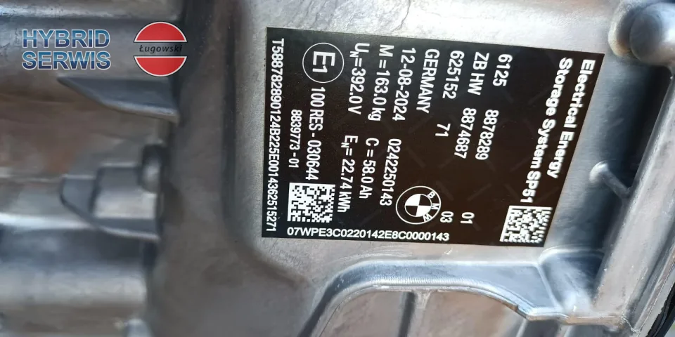 Bateria HV BMW 330e X3 Plug in SP51 58Ah 22.74kWh 392V 6125 8878289