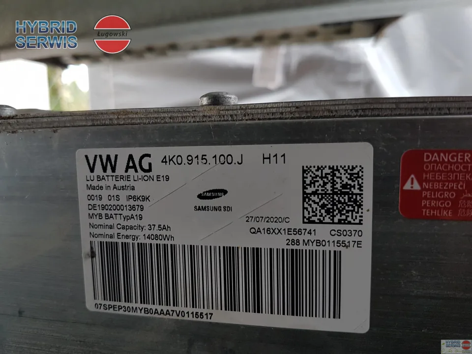 Bateria HV trakcyjna akumulator Audi Samsung 37,5Ah 14,08kWh 4K0915100J5