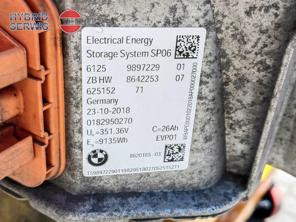 Bateria HV trakcyjna BMW 330e 550e 745e G11N G12N G20 G30 Plug in 9897229 SP06  354,3V 9.1kWh  26ah