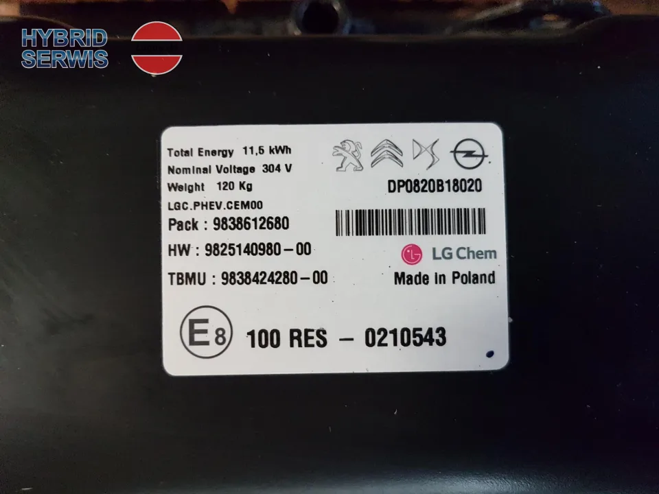 Bateria trakcyjna akumulator HV 11,5kWh PSA 508II plug-in 9838612680