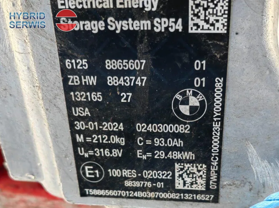 Bateria trakcyjna HV akumulator BMW XM G09 SP54 93Ah 29,48kWh 8863859