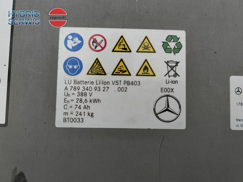 Bateria HV akumulator Mercedes C (W206) C-300e 28,6kWh 74Ah PB403 A7893409327 S580e W223