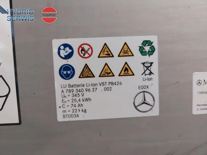 Bateria trakcyjna HV akumulator Mercedes C300e W206 PHEV 74Ah 25,4 kWh plug-in hybrid A7893409627