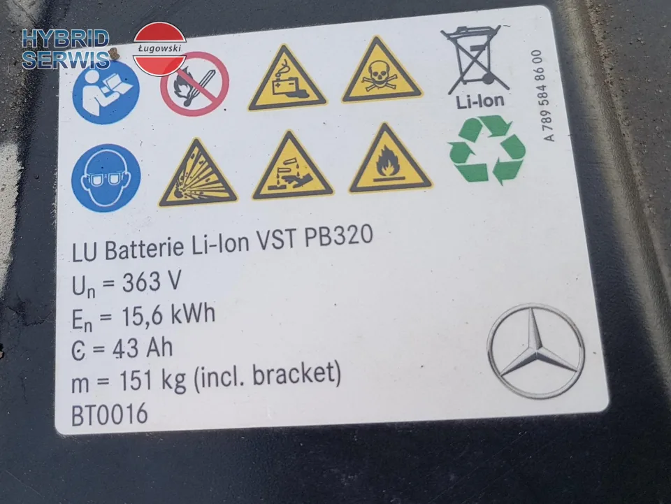 Bateria trakcyjna HV akumulator Mercedes plug-in W177 15,6kWh 43Ah A177340210
