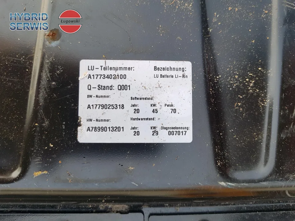 Bateria trakcyjna HV akumulator Mercedes plug-in W177 15,6kWh 43Ah A177340210