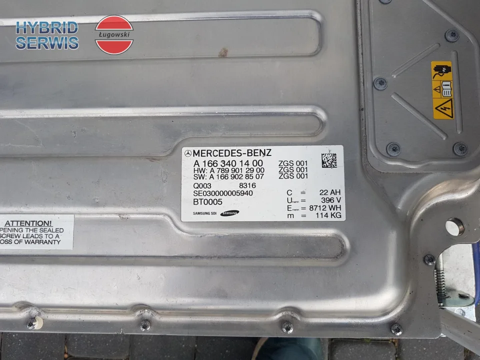 Bateria trakcyjna HV akumulator Mercedes plug-in 22Ah 8,7kWh A1663401400