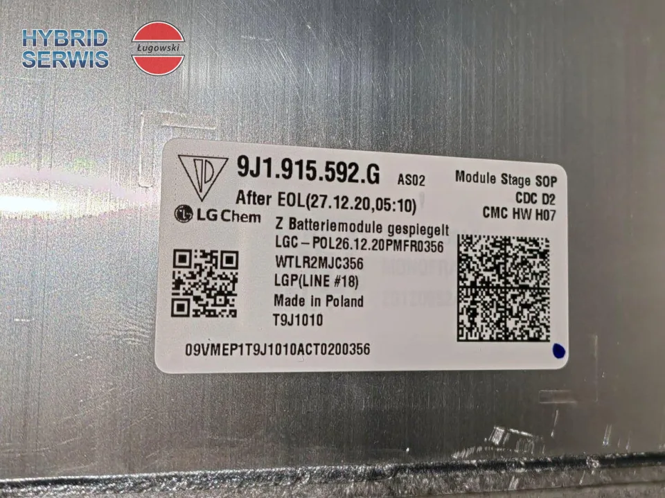 Blok ogniw moduł baterii HV 129Ah 21,9V 2.82kWh Porsche Taycan 6S2P 9J1915592G 9J1915591G