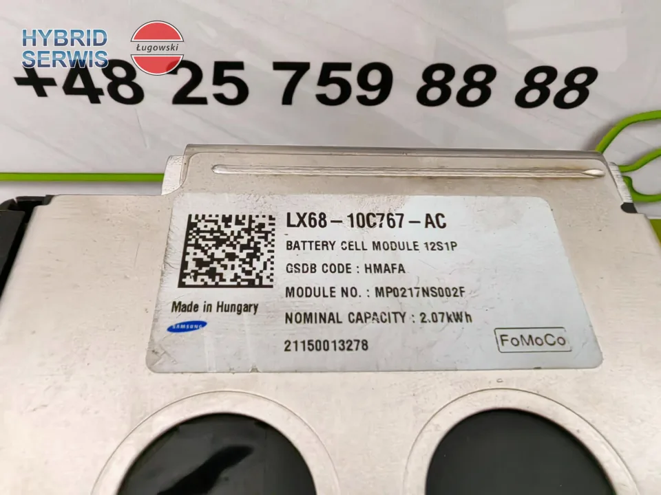 Bloki ogniwa moduły baterii magazyn energii 48V 2,07kWh 12S1P Ford Kuga PHEV LX6810C767AC