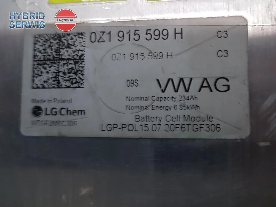 Moduł baterii VW ID.3 ID.4 E-TRON ENYAQ CUPRA BORN LG 8S3P 234Ah 6,85kWh 0Z1915599H