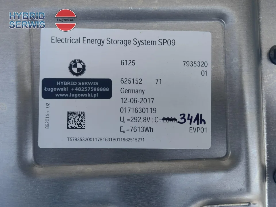 Naprawa baterii BMW 292,8v 26Ah 7613Wh BMW F30 F31 330E