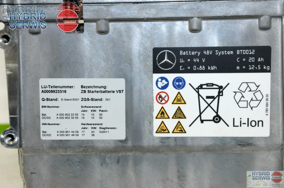 Naprawa baterii Mercedes 222 238 167 253 257 209 213 205 mild hybrid 48V 44V 00098203168